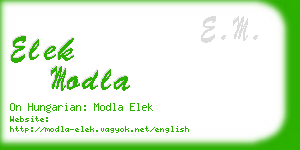 elek modla business card